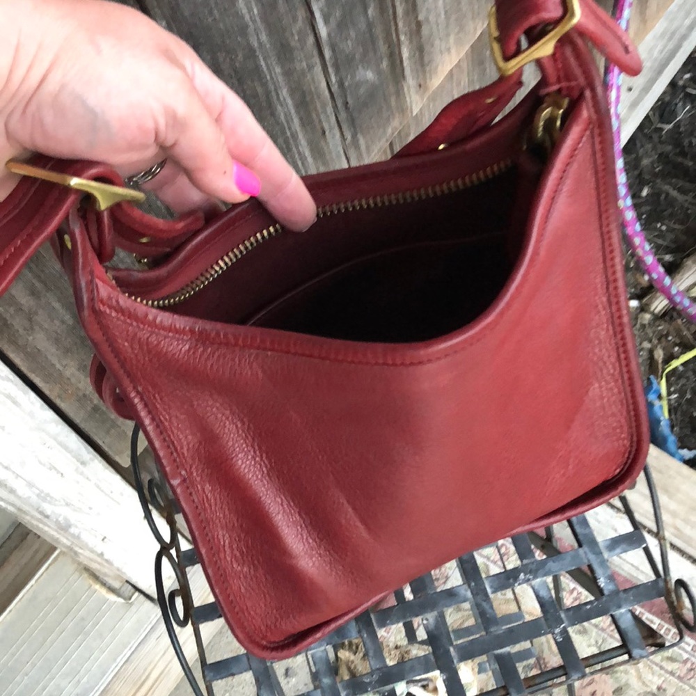 Beautiful ,Vintage Red Leather Coach Crossbody